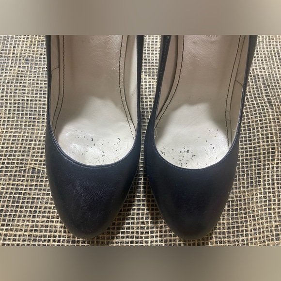 Charles David Heels Size 10B Platform Black Leather 4.5” Heel Made In Spain - Picture 3 of 9